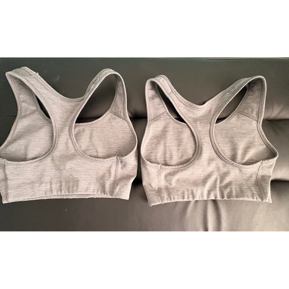 Nike Sports Bra Women Grey Racerback Dri-FIT size small - set of 2 - Picture 2 of 9